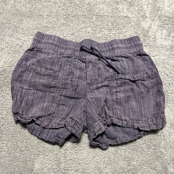 Athleta Shorts Womens 6 Cabo Linen Textured 4” Blue Beach Lounge - Picture 1 of 9